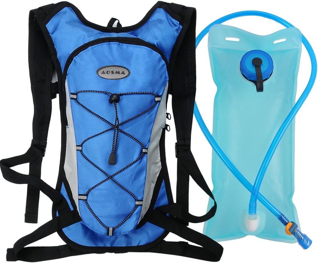 Hydration Pack with 2L Backpack Water Bladder Professional Lightweight Outdoor Tactical Survival Reservoir Men Women Kids Camping Hiking Running Biking Bag