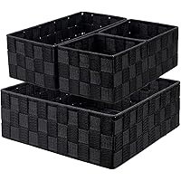 Nicunom 4 Pack Woven Storage Box Cube Basket Bin Container Box, Nylon Storage Basket for Closet, Dresser, Drawer, Shelf, Clas