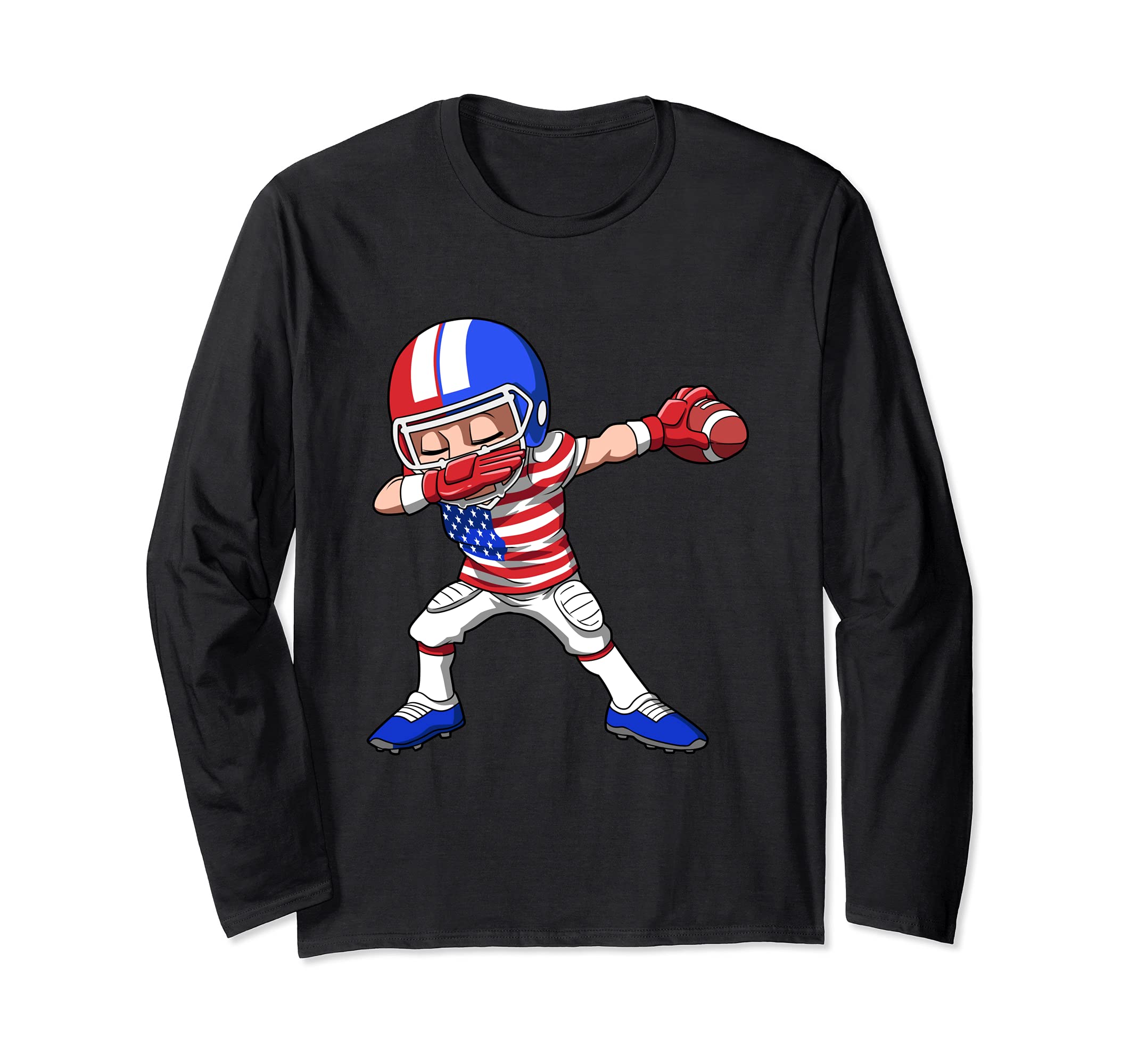 USA Dabbing Football Kid Long Sleeve T-Shirt