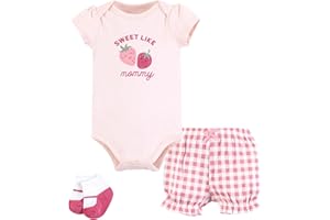 Hudson Baby Unisex Baby Bodysuit, Short and Sock, 3-Piece Set