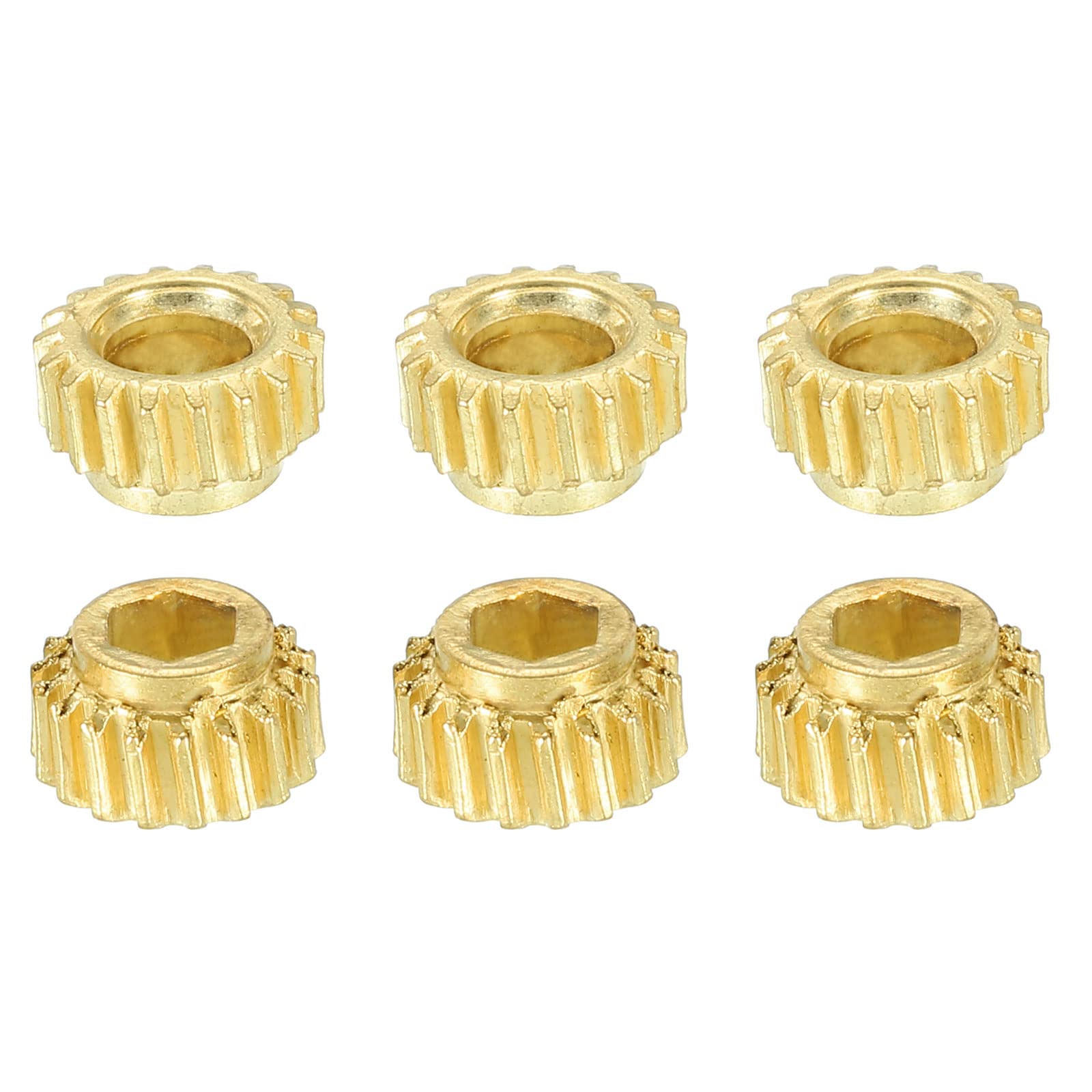 PATIKIL Classical Guitar String Tuning Peg Gear 4.4mm Inner Hexagon Hole Gold Tone for Guitar Tuning Pack of 6
