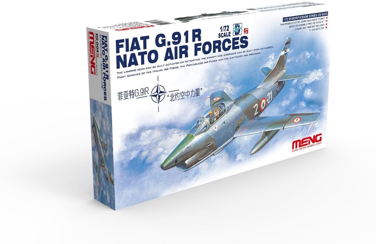 Meng DS-004S Fiat G.91R Nato Air Forces Plastic Model Kit, Multicoloured, Large