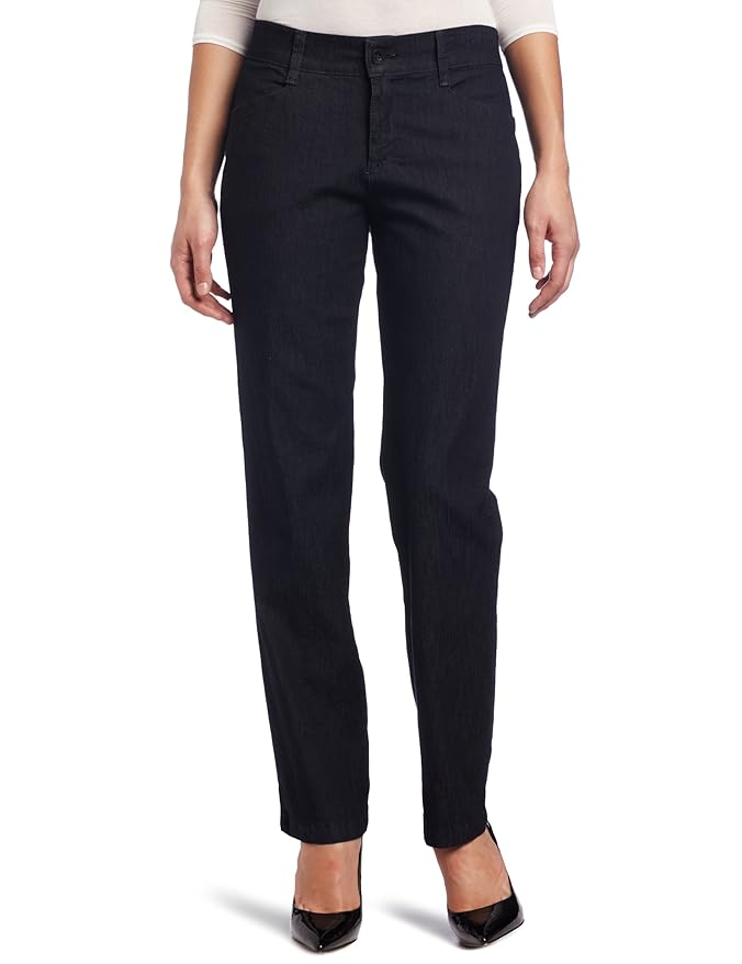 LEE Women's Petite Relaxed Fit Plain Front Straight Leg Pant at Amazon Women’s Clothing store