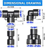 ERGAOBOY 40 Pcs 8mm Push-To-Connect Fitting Kit Blue 10 Straights 10 Elbows view 5