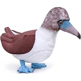 Frankiezhou Home Blue Footed Booby Plush Toy, Lifelike Stand Blue Footed Booby Stuffed Animals 11in, Realistic Footed Booby Unique Plushie Toys Model Dolls Collection for Kids