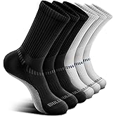 BULLIANT Men Athletic Socks, Compression Sports Crew Socks Cushioned For Men Outdoor Running Hiking-Arch Compression Support