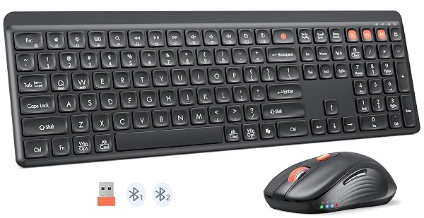 BLUETOOTH KEYBOARD AND MOUSE, 2.4G + DUAL BLUETOOTH...
