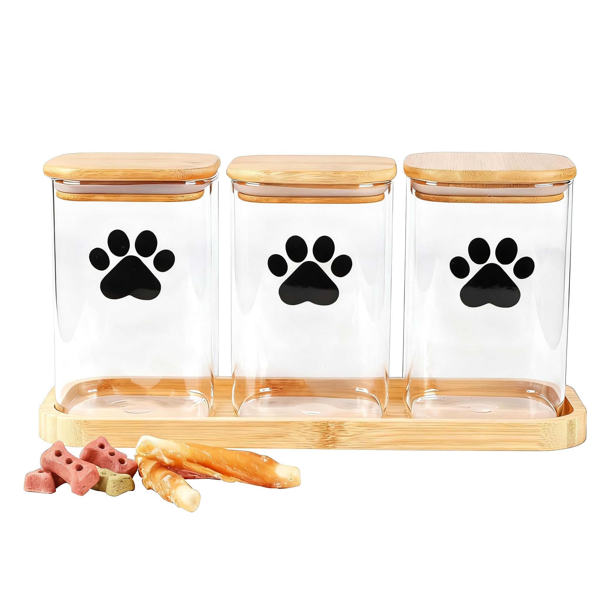 Morezi Ceramic Treat Jar with Bamboo Lid
