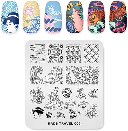 Amazon Kads ネイルスタンピングプレート ネイルイメージプレート 和風 ネイルステンシル ネイルアート道具 Tr006 Kads ネイルスタンパー ステンシル 通販