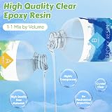 Suzzam Epoxy Resin Kit 1000ml 1:1 Crystal Clear with Gold Foil, Gloves view 3