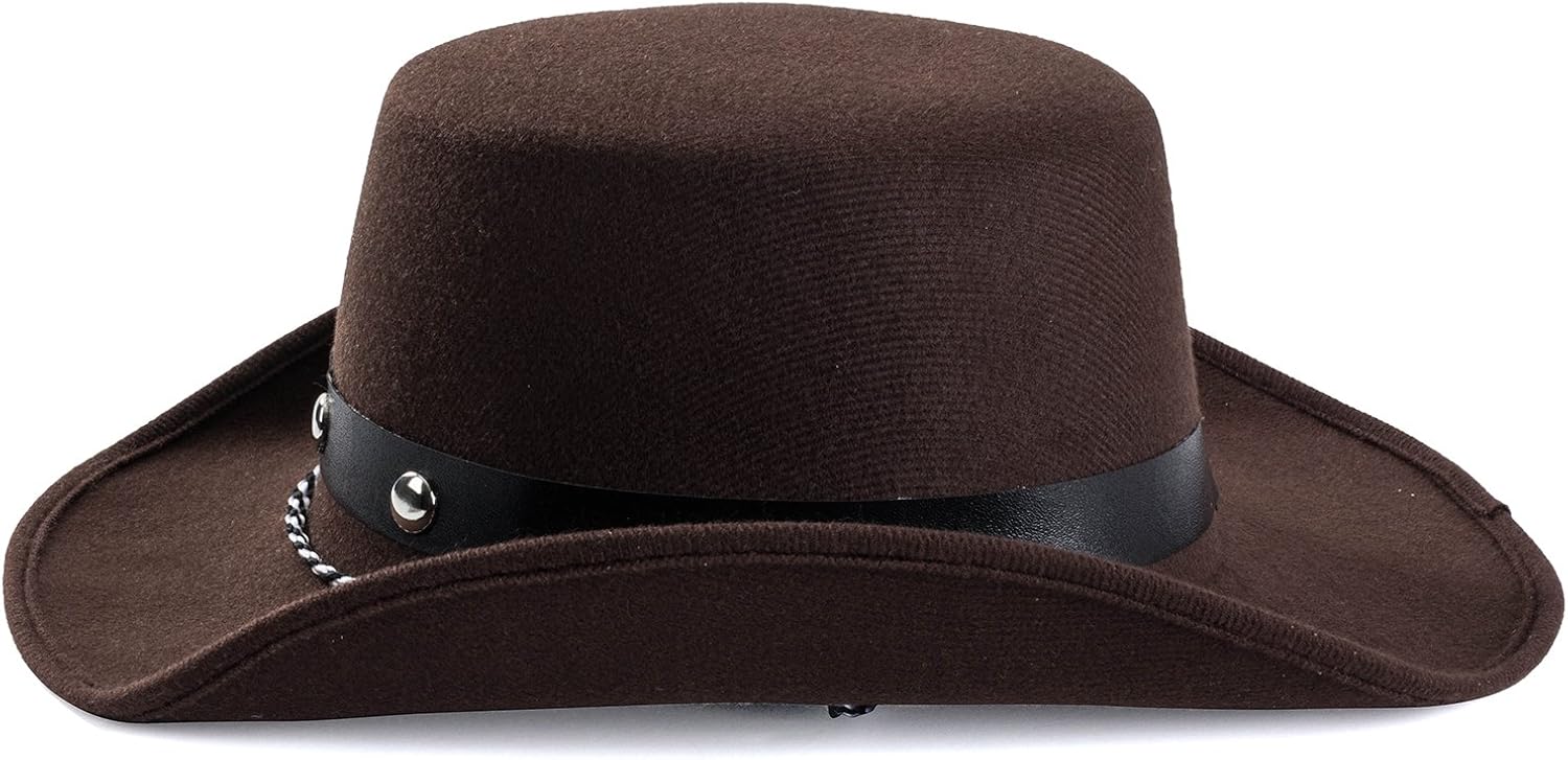 Funny Party Hats Baby Cowboy Hat - Cowboy Hat Toddler – Studded Cowboy Hat - Brown Felt Cowboy Hat - Cowboy Accessories: Clothing