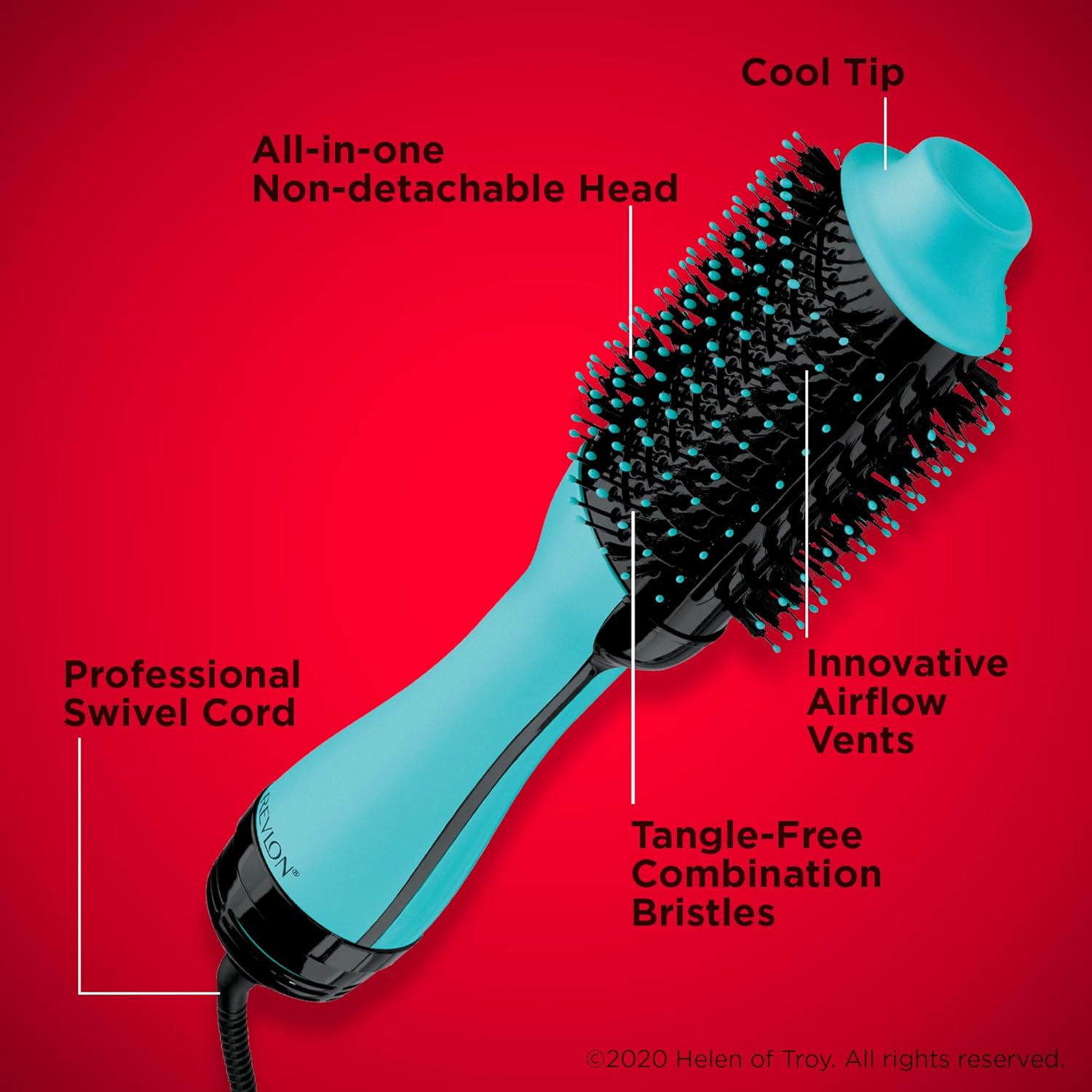 Revlon One-Step Hair Dryer And Volumizer Hot Air Brush, Mint: Beauty