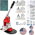 Happizza Button Maker Machine Multiple Sizes, Button Pin Maker 1+1.25+2.25 inch, Interchangeable Button-models Badge Button Press Machine with 300 Sets Button Maker Supplies &Circle Cutter&Cutting Mat