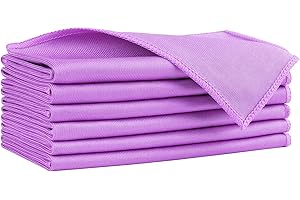 HOMEXCEL Microfiber Glass Cleaning Cloths 6 PK, Lint Free Streak Free, Reusable Microfiber Cleaning Cloth for Cleaning Windows, Glasses, Mirrors, Screens, Stainless Steel, and More Purple-14×16"