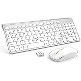 J JOYACCESS Wireless Keyboard and Mouse Combo,2.4G Slim Wireless Keyboard Mouse-Portable, Full Size, Ergonomic, 2400 DPI,Extr