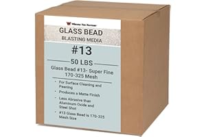 WINONA VAN NORMAN Glass Bead #13 Sand Blasting Media - Finest Size - 170-325 Mesh - Glass Bead Media for Sandblasting (50lbs)