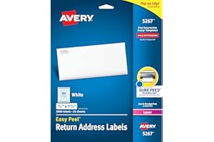 White Easy Peel Address Labels with Sure Feed, Laser,