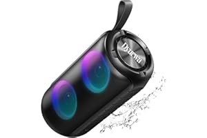 DYURWA Bluetooth Speaker with 360°HD Stereo Sound, 2026 NEW Portable Wireless Speaker IPX7 Waterproof, HD Call, TWS Pairing, Built-in Mic, RGB Lights, 12H Playtime for Outdoors, Home/Travel/Praty Beach Gift
