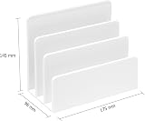 Osco White High Gloss 3-Slot Letter Holder Desk Organiser view 3