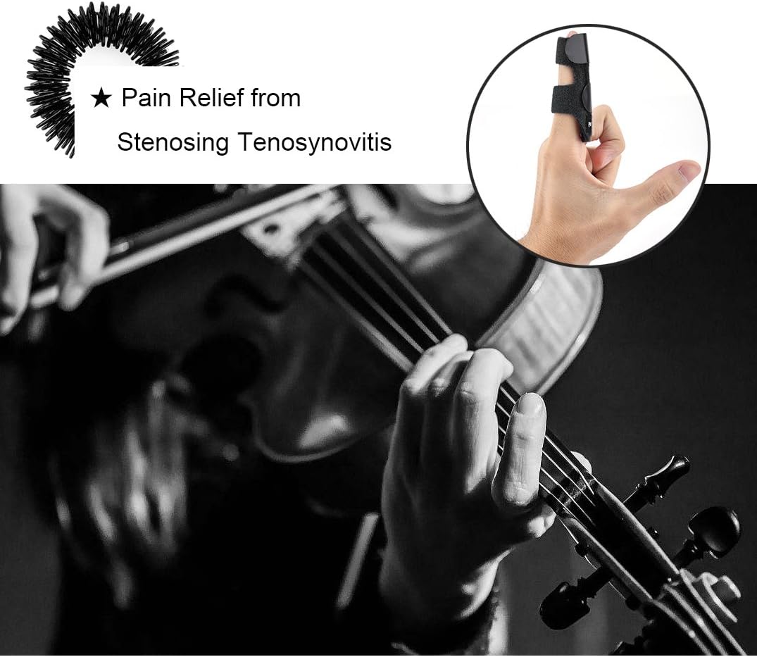 MUMUSAN Finger Extension Splint for Trigger Finger, Acupressure Massage Rings, Pain Relief from Stenosing Tenosynovitis, Finger splints Braces for Arthritis, Wounds, Malleable Metallic Hand Splint fi: Health & Personal Care