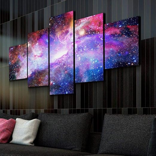 Amazon Com Jesc Star Space Parallel Life Canvas Set Wall Art 5 Piece Canvas Painting Posters Prints