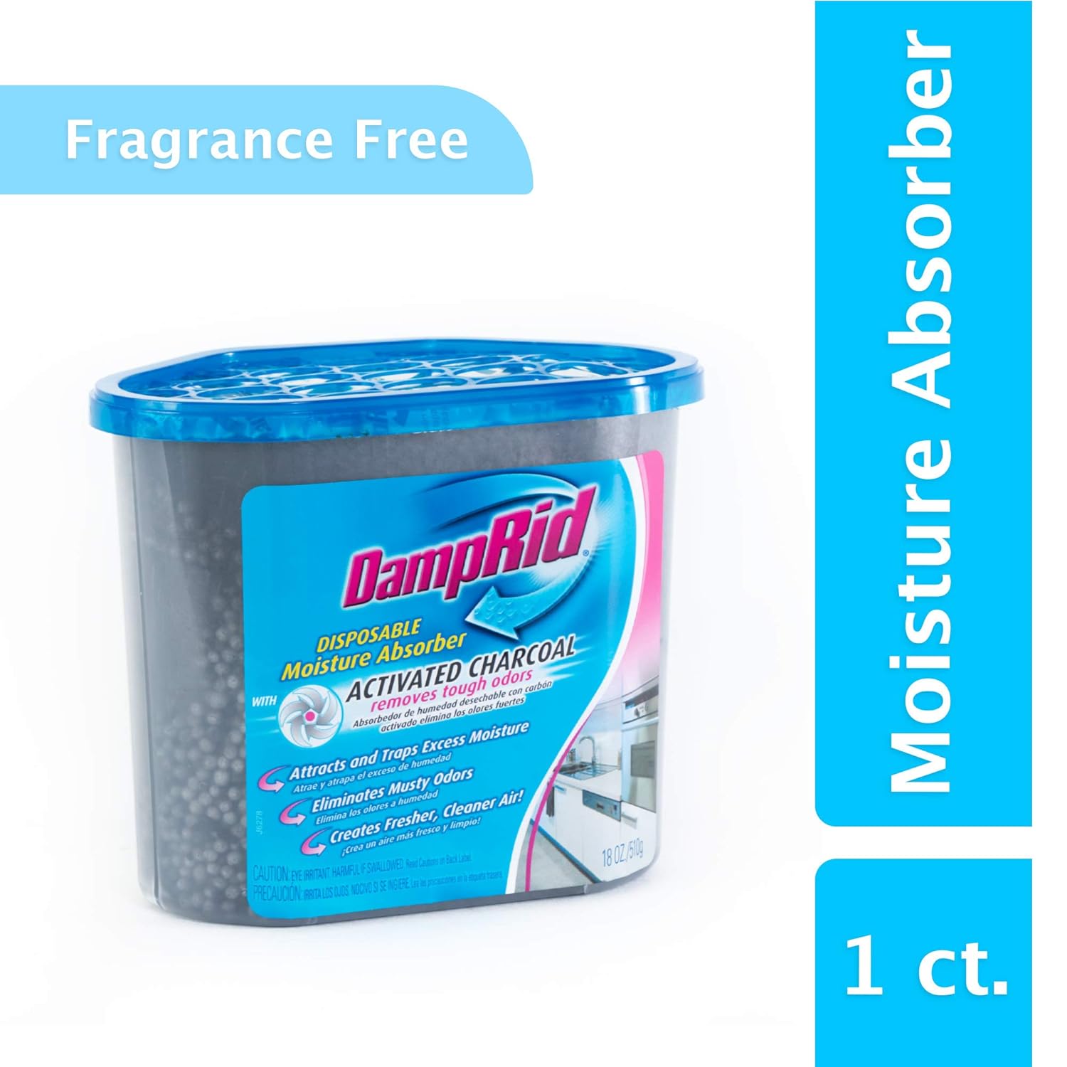 DampRid Moisture Absorber with Activated Charcoal, 510g (18oz) (1 Pack