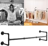 IBUYKE Wall Mounted Clothes Rail 127cm Industrial Pipe Rack Heavy Duty view 4