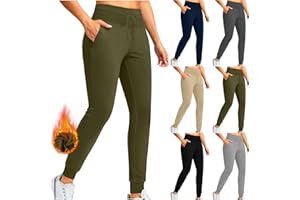 ZCVBOCZ Fleece Lined Joggers Women Winter Warm High Waisted Thermal Leggings Sherpa Yoga Pants Hiking Running Gear