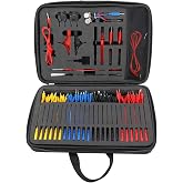92pcs Automotive Circuit Test Leads Kit Multimeter Electrical Testing | Multi-Function Auto Electric Kits with Alligator Clips, Back Probes, Terminals, Connectors Adapter Cables, with Carry Case