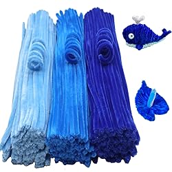 Swpohrat 300 Pieces Shades of Blue Pipe Cleaner