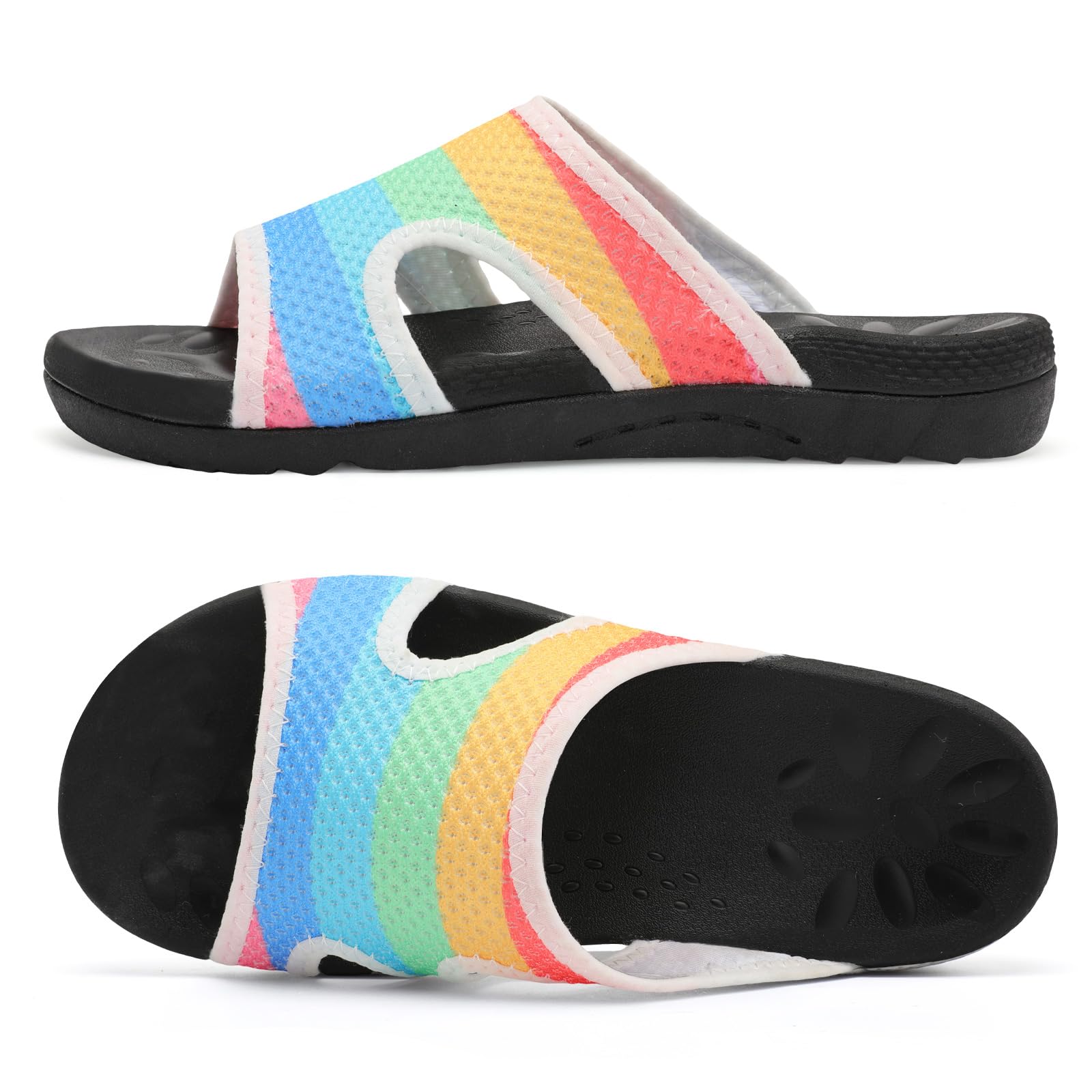 Photo 1 of **MINOR DAMAGE**
LeIsfIt Womens Slide Sandals Ladies Yoga Mat Slip on Sandals Thick Cushion Slipper Slides With Comfortable Plantar Fasciitis Arch Support Color Size 6