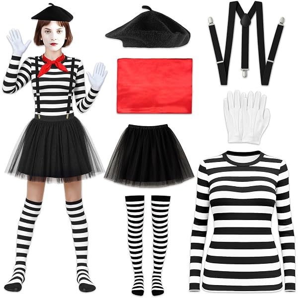 Amazon.com: Mime Girl Women's Costume X-Small 2-4 : Clothing