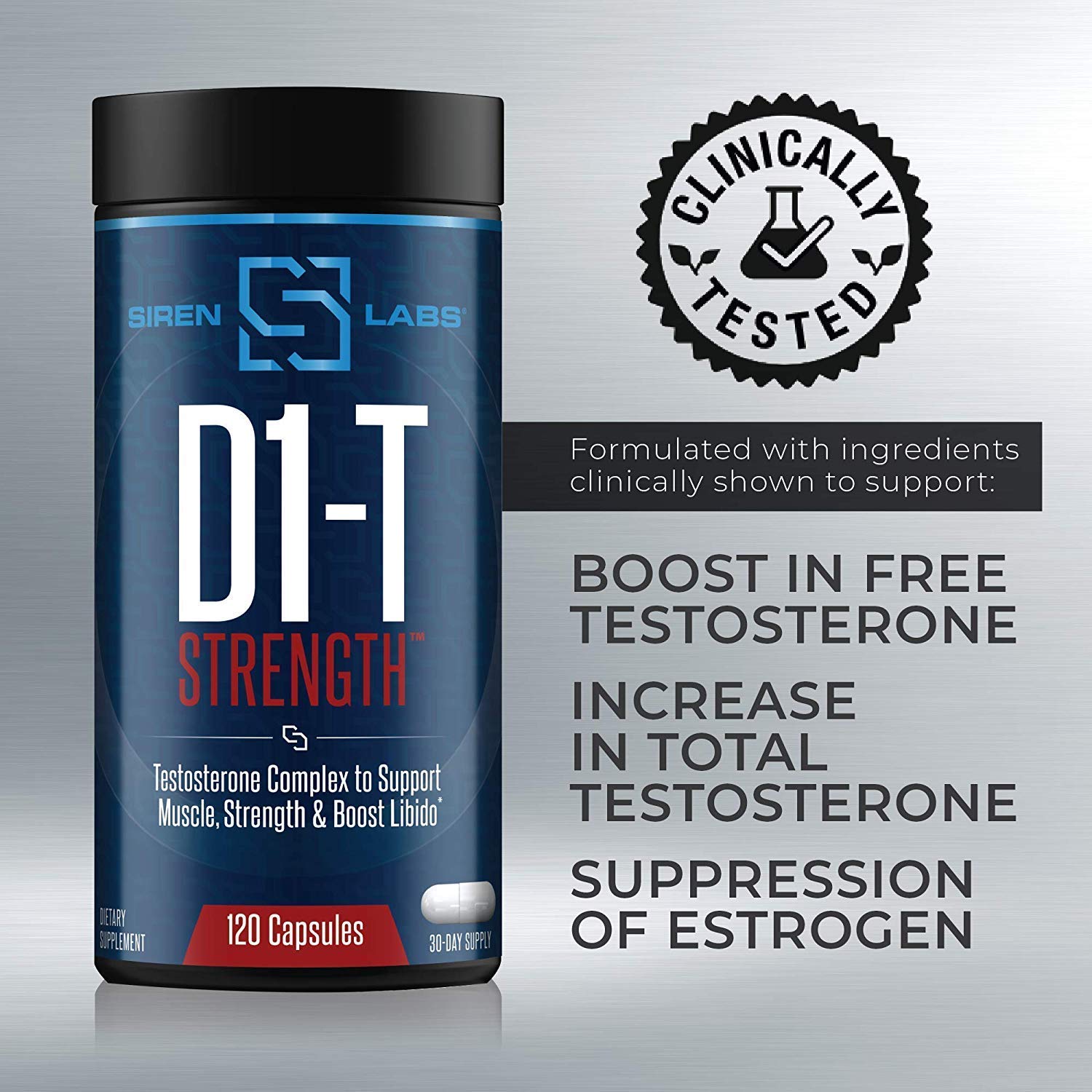 Siren Labs D1-T Strength Monster Muscle (120 Capsules) & Siren Labs Vaso-VOL Liquid Muscle Pump Volumizer (Mixed Berry)
