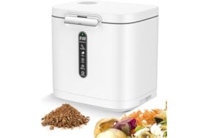 MERIOR 4L Electric Composter for Kitchen, Compost Bin for Countertop with Auto-Cleaning/Odor-Free/LED Display, Turn Kitchen Waste to Dry Compost Fertilizer, Indoor/Outdoor Compost Machine