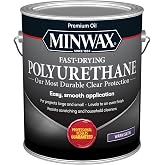 Minwax Fast Drying Polyurethane Protective Wood Finish, Clear Satin, 1 Gallon