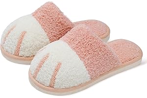 SINNO Cute Animal Slippers for Women Indoor Outdoor Memory Foam House Slippers Soft Warm Cozy Fuzzy Bedroom Non-Slip Shoes Christmas Gift ladies Slippers