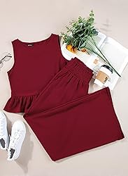 Dokotoo Pants Sets Women 2 Piece Outfits Sleeveless