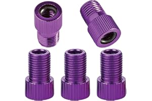 VANSIHO Aluminum Presta to Schrader Converter Car Valve Adapter Bicycle Bike Tube Pump Air Compressor Tools 5pcs (Purple)