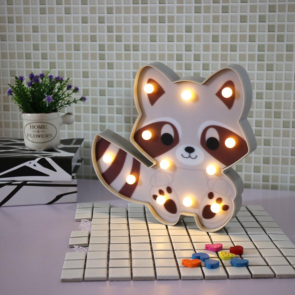Novelty Animal LED Night Light - Coati Decoration Children's Room Bedside Lamp Kids Toy-Battery Operated LED-Portable Night Light for Baby, Boys, or Girls (Coati)