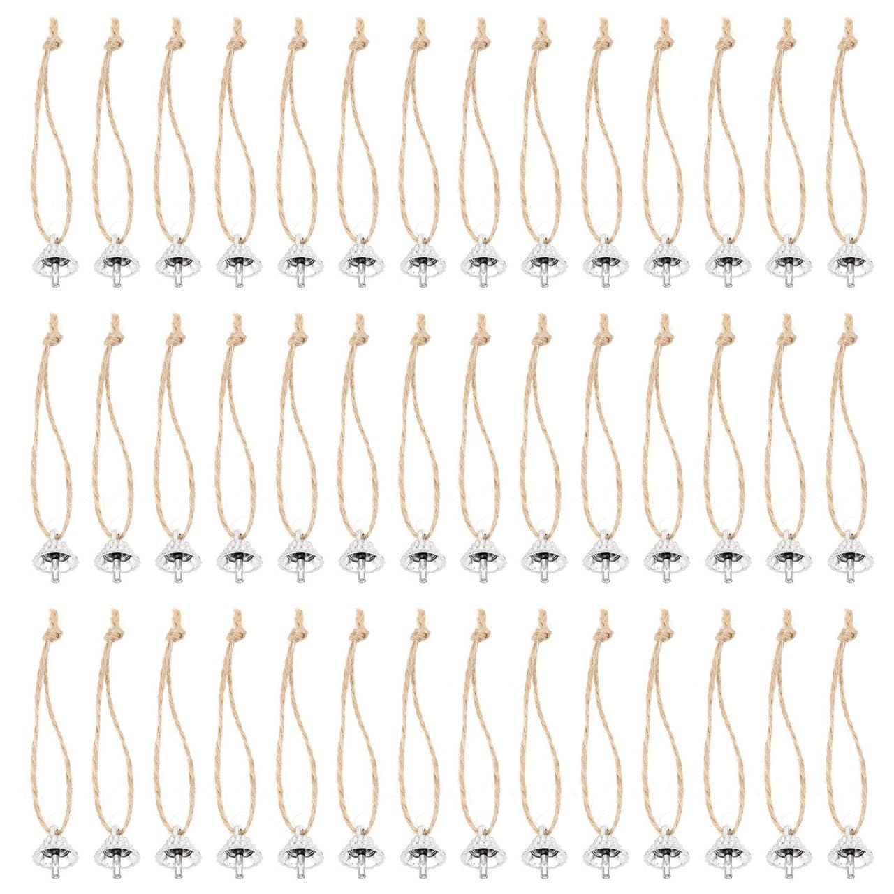 Happyyami 100pcs Christmas Ball Caps Hanging Pendant DIY Props Compact Tree Bauble Fittings for Handmade Decorations Creative Xmas Bauble Caps Accessories