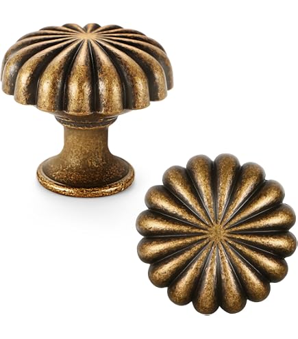 Xlroaafs 4 Pack Antique Brass Cabinet Hardware Knobs Vintage,1.4 Round Antique Xlroaafs 4 Pack Antique Brass Cabinet Hardware Knobs Vintage,1.4 Round Antique
