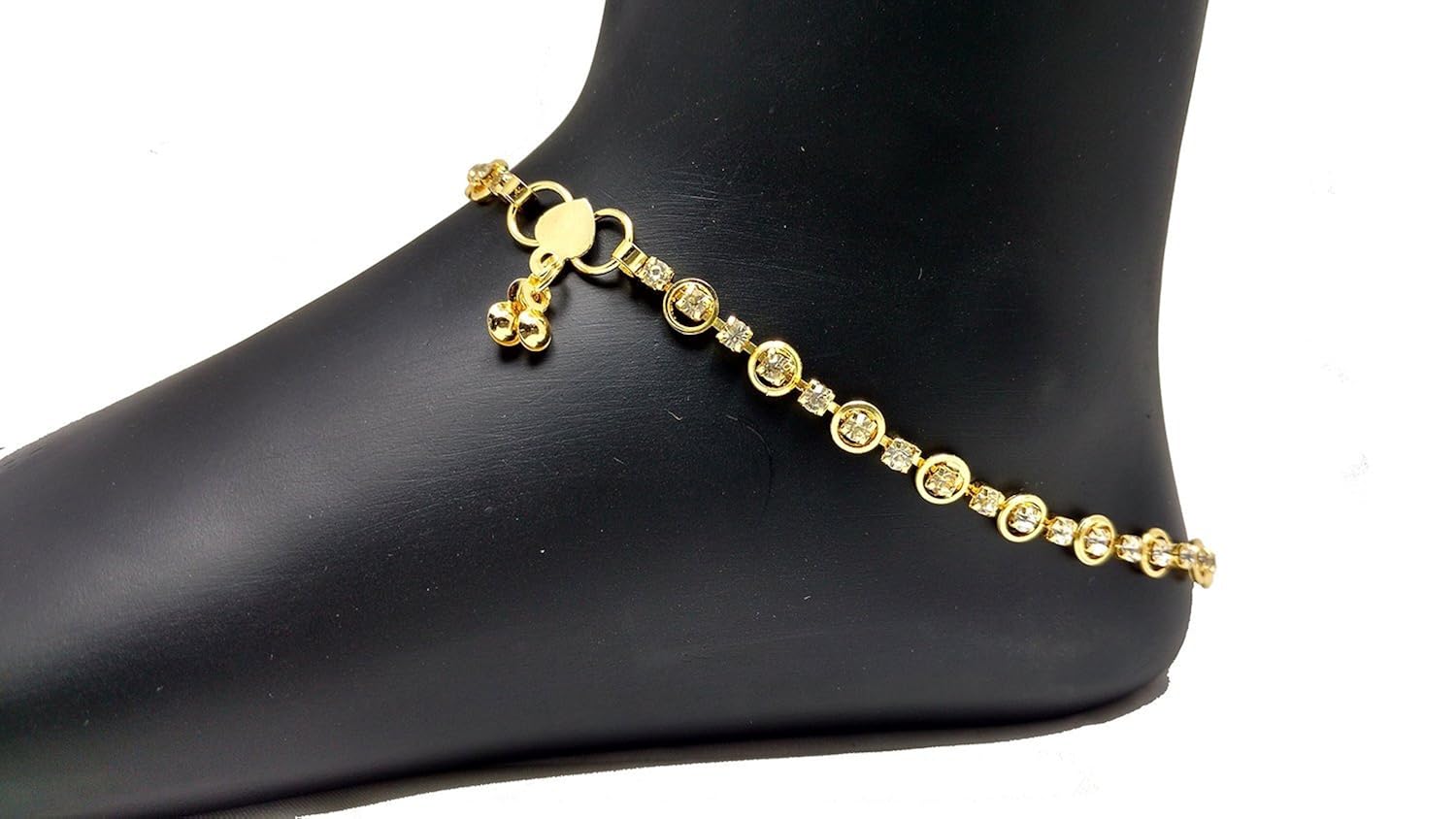 charms diamond studded gold anklet for women/girls
