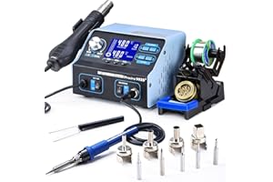 Preciva 992D+ 2-in-1 Soldering & Hot Air Rework Station with LCD, Memory Presets, Sleep, Calibration | Includes Soldering Iro