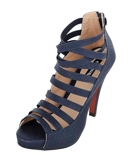 navy gladiator heels