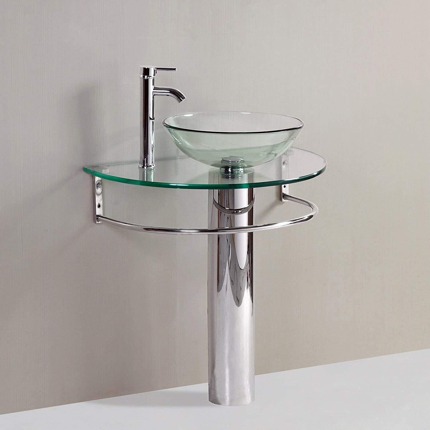 Amazoncom 24 Inch Bathroom Vanity Tempered Glass Top Vessel Sink Kitchen Dining