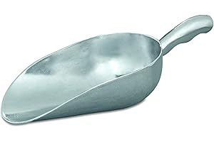 Adcraft ALS-6 12 oz Capacity, 6" Length x 3" Width, Mirror Finish, Heavy Duty Cast Aluminum Scoop with Contoured Handle