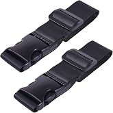 Wisdompro 2 Pcs Add a Bag Luggage Strap, Luggage Connector Straps - Black | Heavy Duty Adjustable Connect Suitcase Belt Travel Attachment Travel Accessories for Connecting Your Luggage Together
