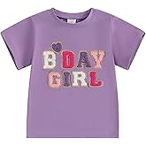 Kayotuas Birthday Girl Shirt Kids 6T 7T Toddler 1st 2nd 3rd 4th 5th Birthday Embroidery T-Shirt Tops Cute Cake Smash Clothes