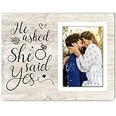 Itsoly Personalized Photo Frame, Wedding Engagement Picture Frame, Engagement Gifts for Couple, Newly Engaged Couples,Engaged Gift for Her, Valentines Gifts