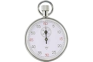 Stop Watch 60s Analog Stopwatch Stainless Steel Portable Mechanical Stopwatch for Sports Referee Running Cycling Count No Pau